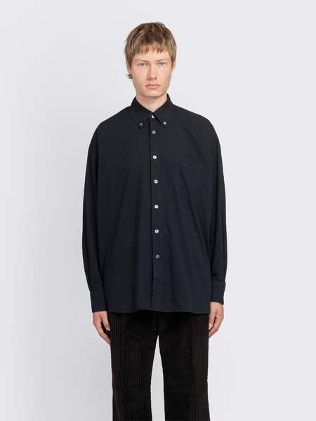 Our Legacy EVENING POLO - SUPER BLACK PERFORMANCE POLY
