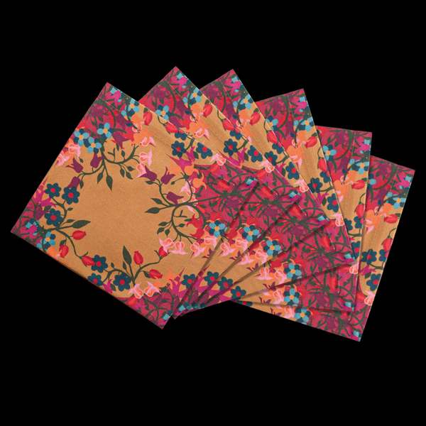 Sophie Williamson Design 6 Napkins Blumen Orange Offcut Version
