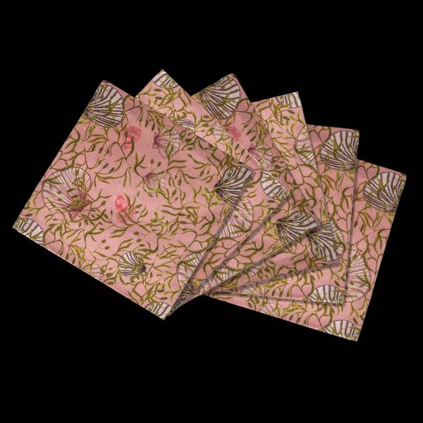 Sophie Williamson Design 6 Napkins Mussels From Brussels Offcut Version Napkins
