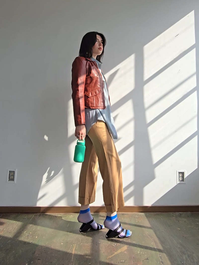 Vintage Leather Jacket - Brick Red