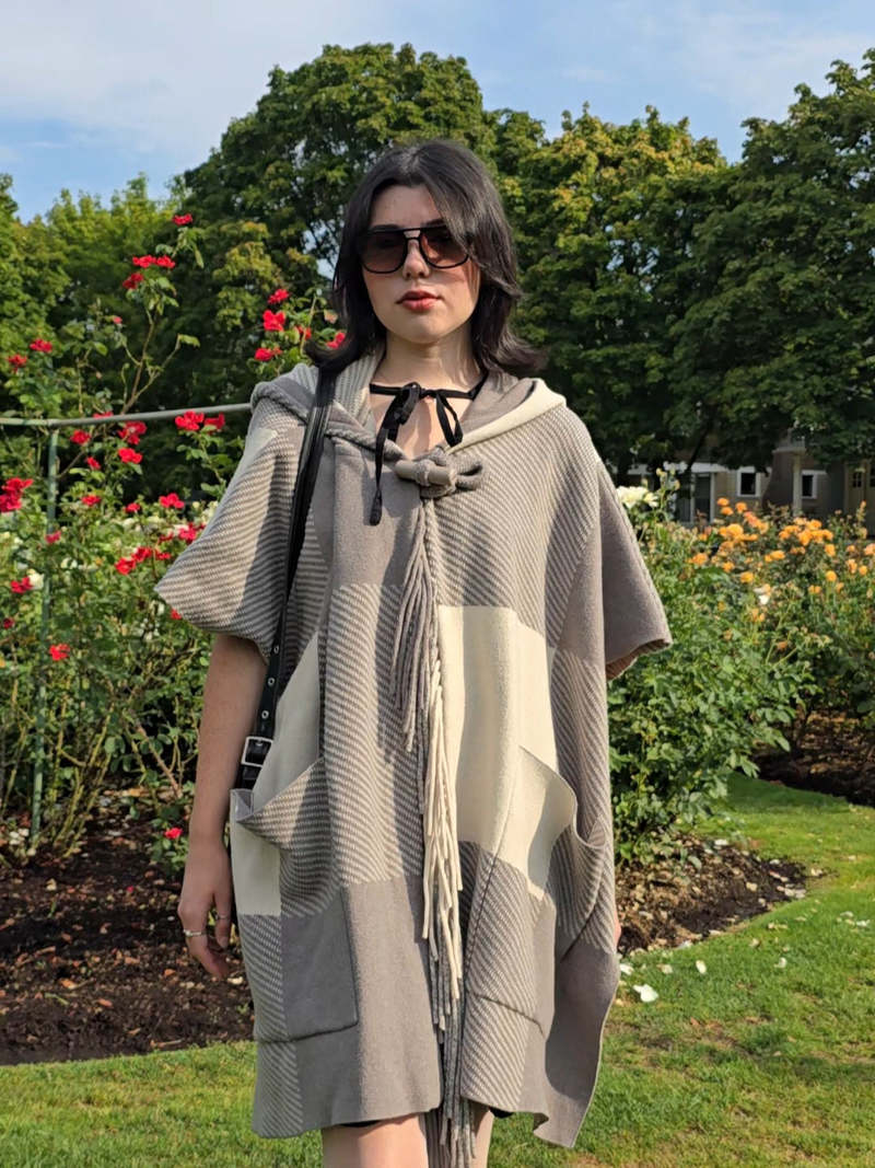 Chloe Hooded Knit Cape