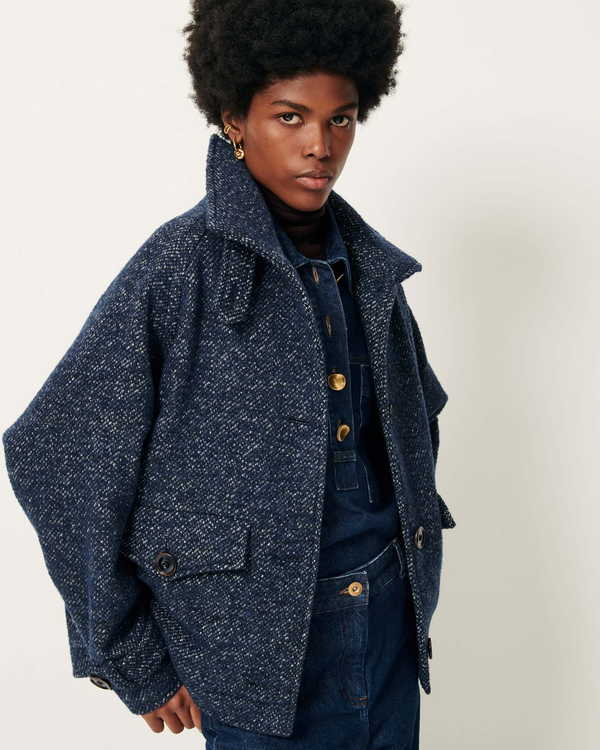 Sessun Lee Valley Short Coat - Denim Wool | Garmentory