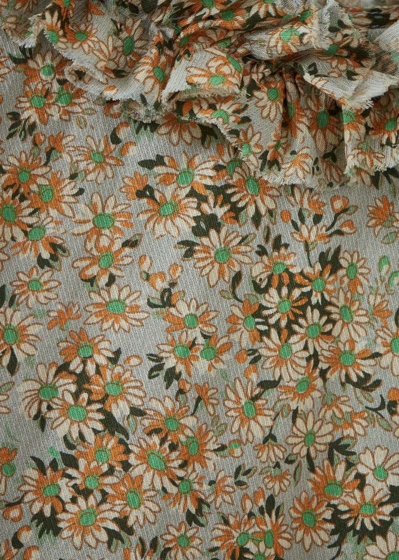 Caramel Flora Girl's Cotton Dress