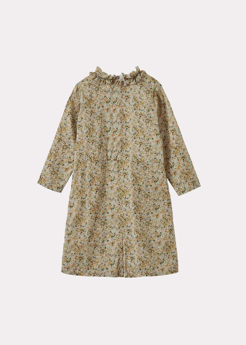 Caramel Flora Girl's Cotton Dress