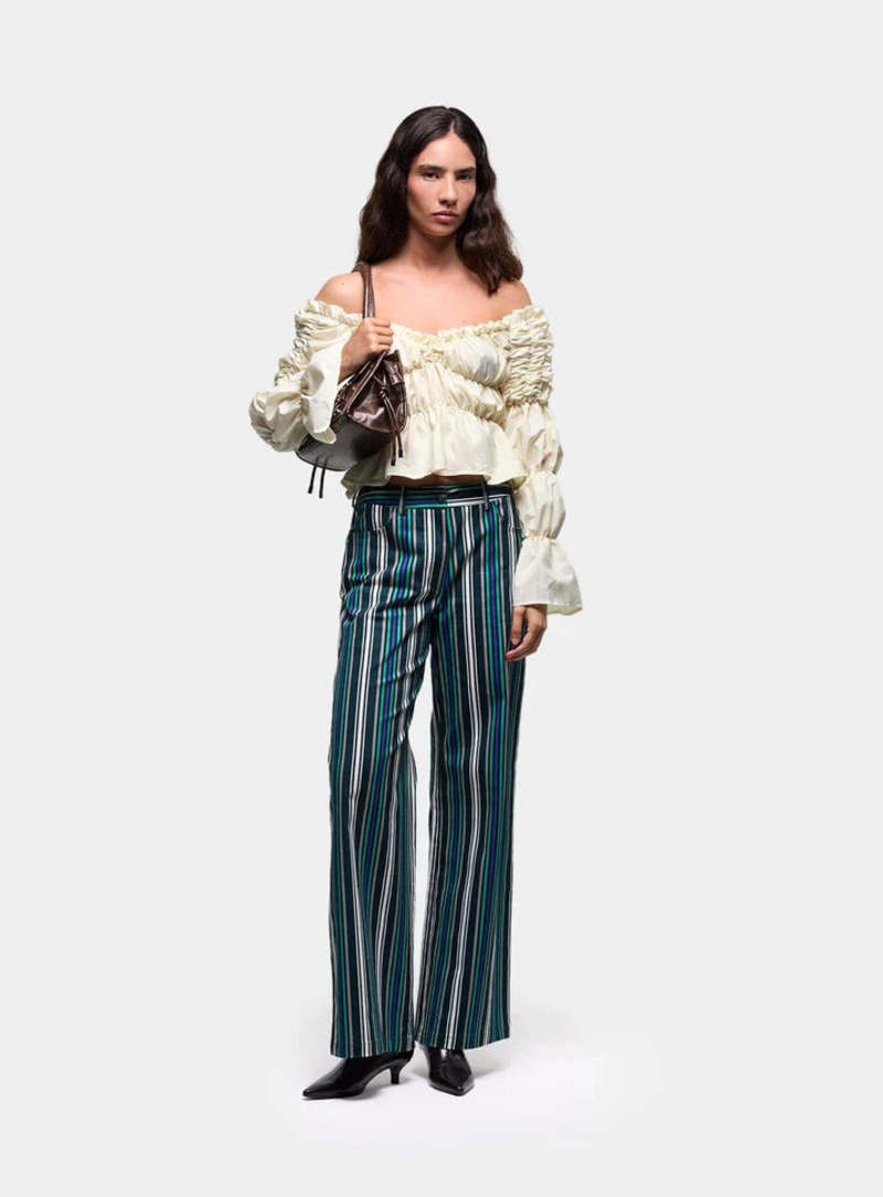 LAAGAM Sadie Ruched Blouse - Ecru