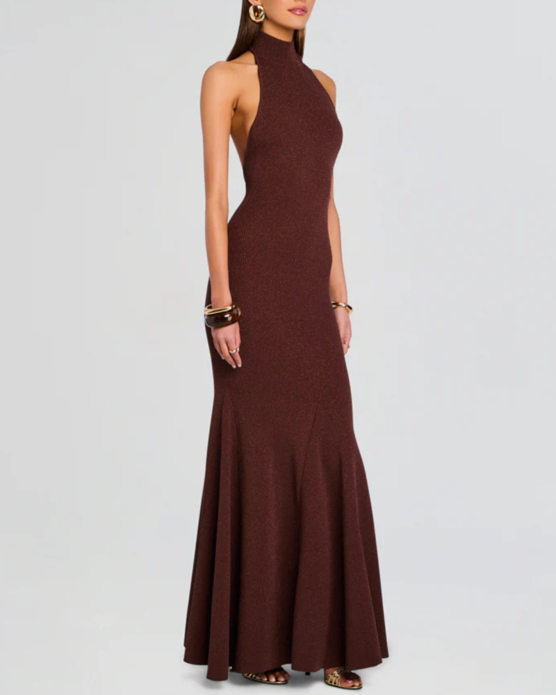 RETROFTE Kimbra Knit Dress - Metallic Espresso