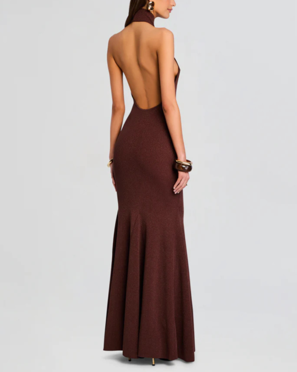 RETROFTE Kimbra Knit Dress - Metallic Espresso