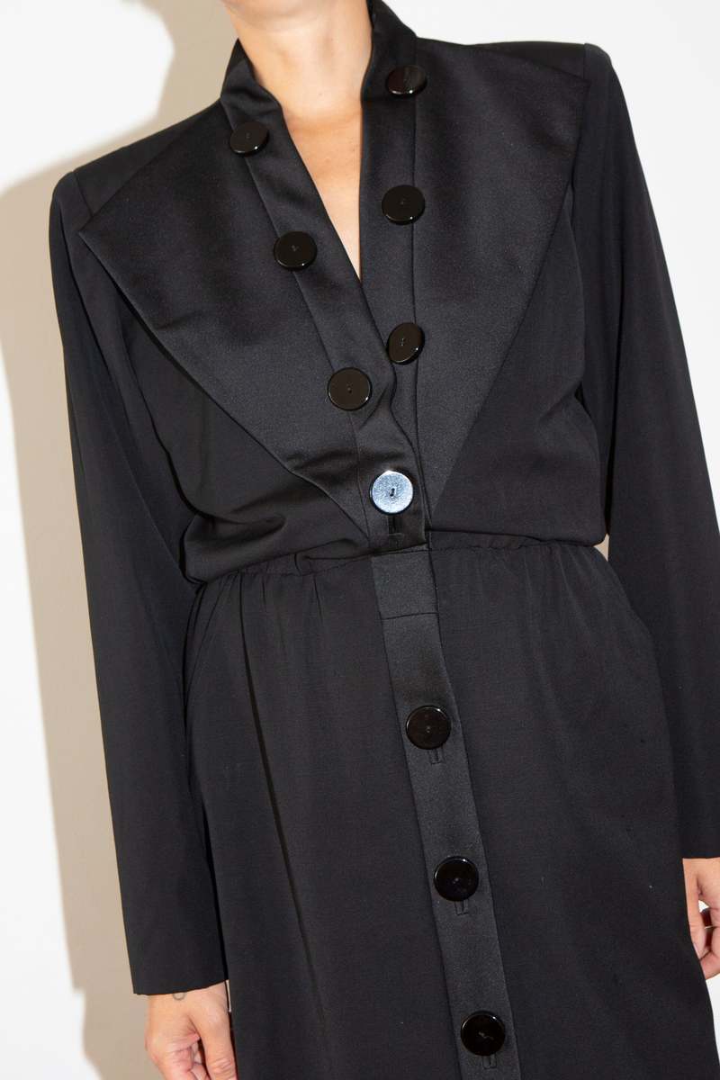 1980s Saint Laurent Rive Gauche Dress - Black