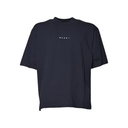 Marni Oversized Crew Neck T-Shirt With Scribbled Logo