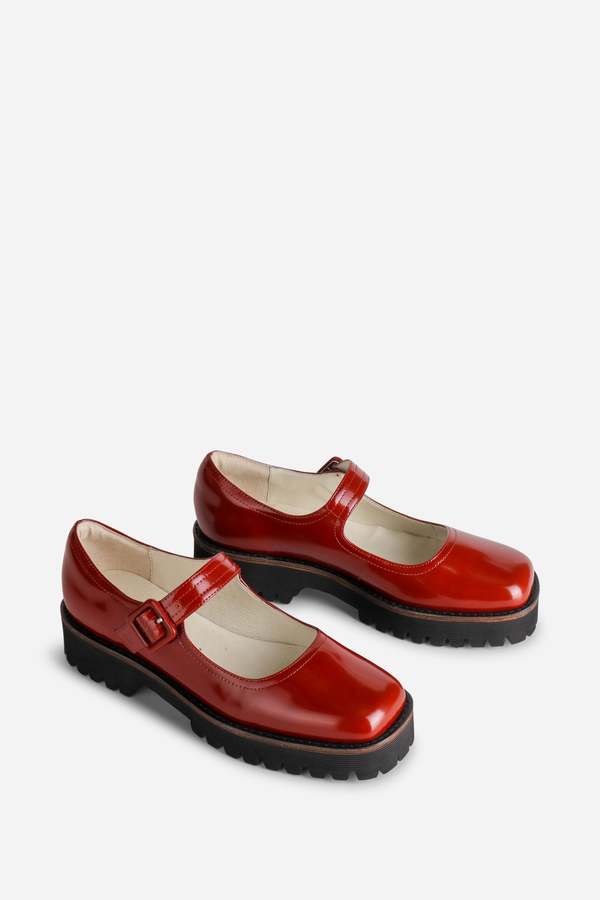 "INTENTIONALLY __________." VERONICA BOX LEATHER LUG SOLE MARY JANE - Multi