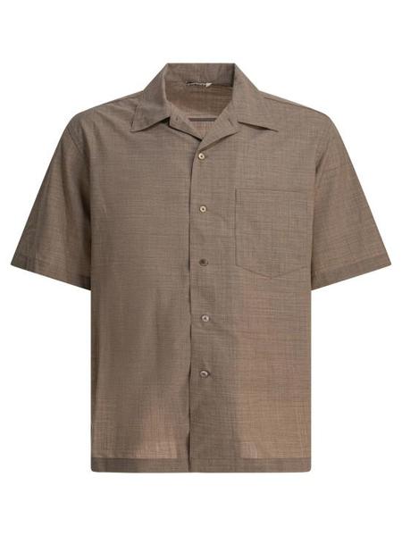 Auralee Silk Broad Button Down Shirt - Sax Blue Chambray