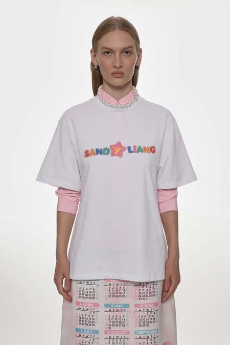 Sandy Liang Scallop Tee - White | Garmentory