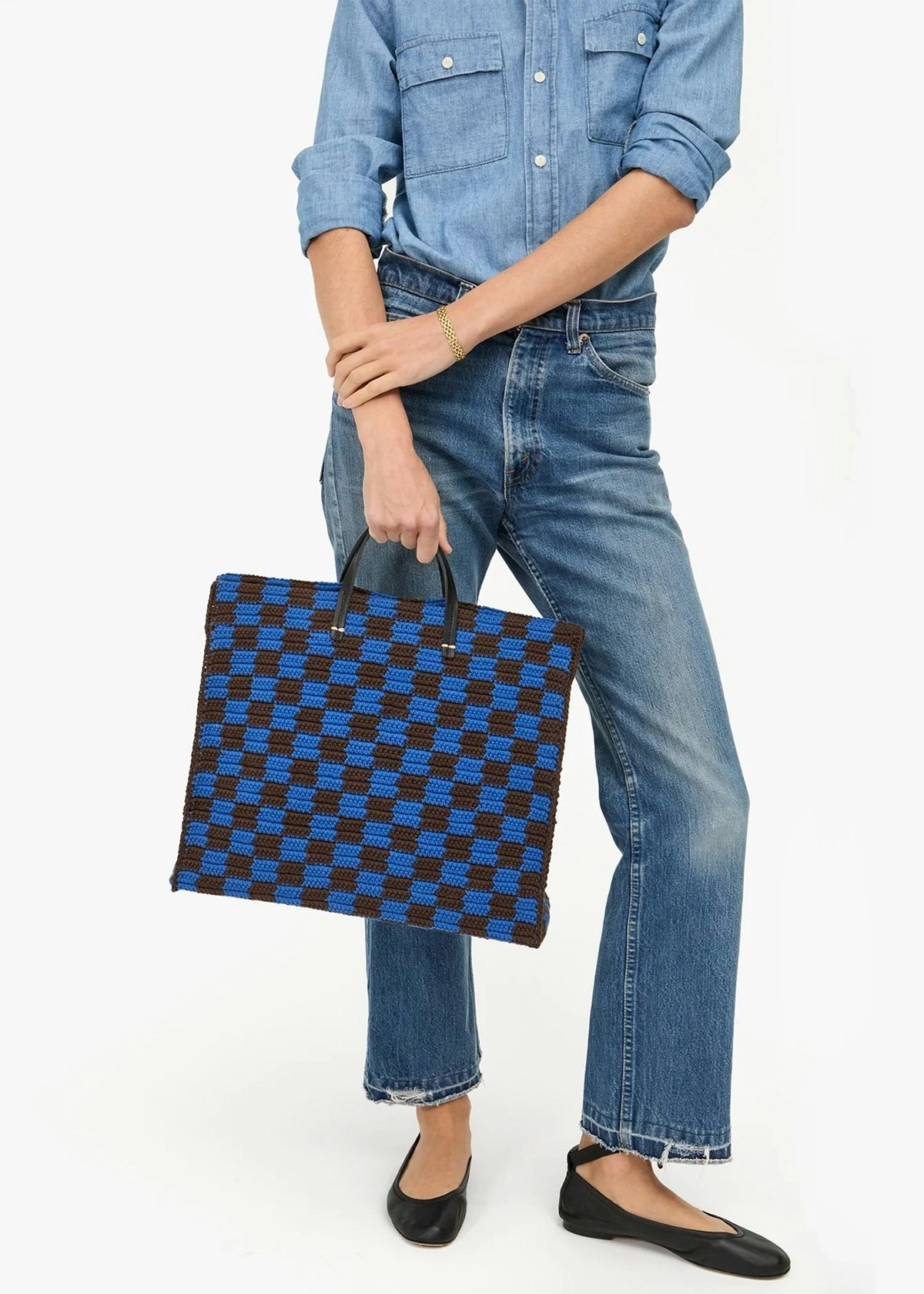 Clare V. Summer Simple Tote - Blue - Image 3 of 5