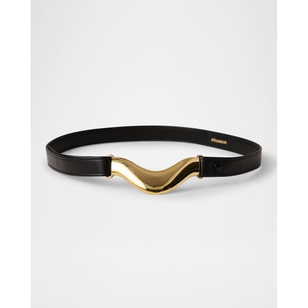 Dhanche Brancusi Belt - Black with 24K Gold
