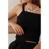 Donni. Pointelle Square Neck Tank - Jet - Thumbnail 3
