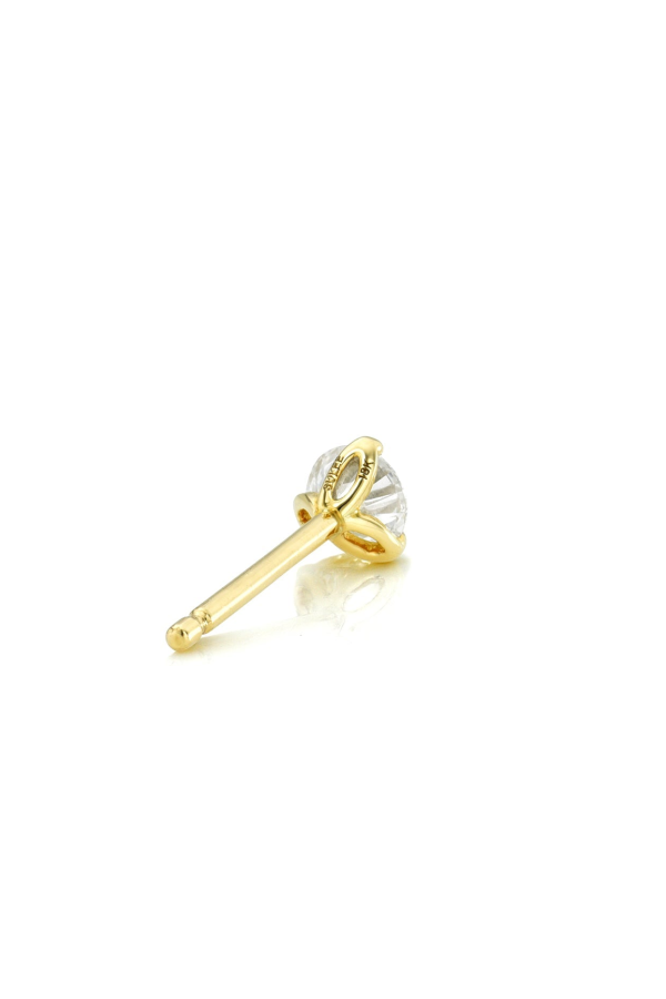 SULEE Round Diamond Claw Setting Post Stud Earring