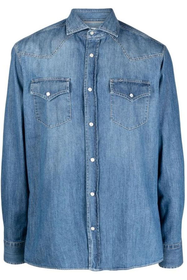 Brunello Cucinelli Easy Fit Lightweight Denim Shirt
