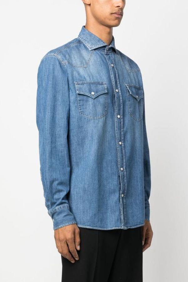 Brunello Cucinelli Easy Fit Lightweight Denim Shirt