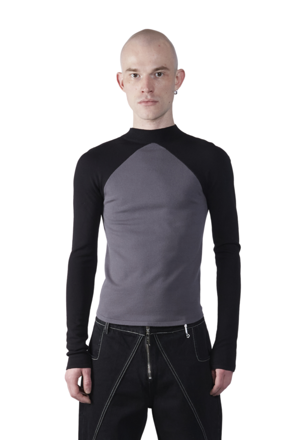 FANG NYC Half Cross Mock Neck Long Sleeve Top - Black FANG NYC Half Cross Mock Neck Long Sleeve Top - Black