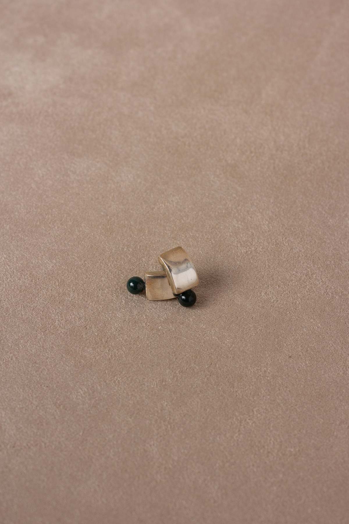 Vintage Agate Mexican Earrings - Green/Sterling Silver - Image 5 of 6