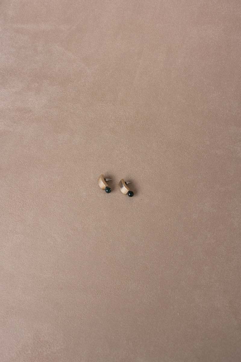 Vintage Agate Mexican Earrings - Green/Sterling Silver