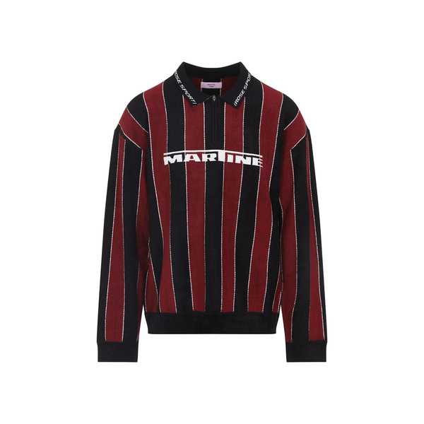 Martine Rose Sporty Logo Polo - Blk Black Burgundy | Garmentory