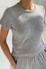 Le Bon Shoppe Pointelle Babe Tee - Melange Grey Pointelle - Thumbnail 1