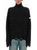 MM6 Maison Margiela Turtleneck Sweatshirt - Black - Thumbnail 1
