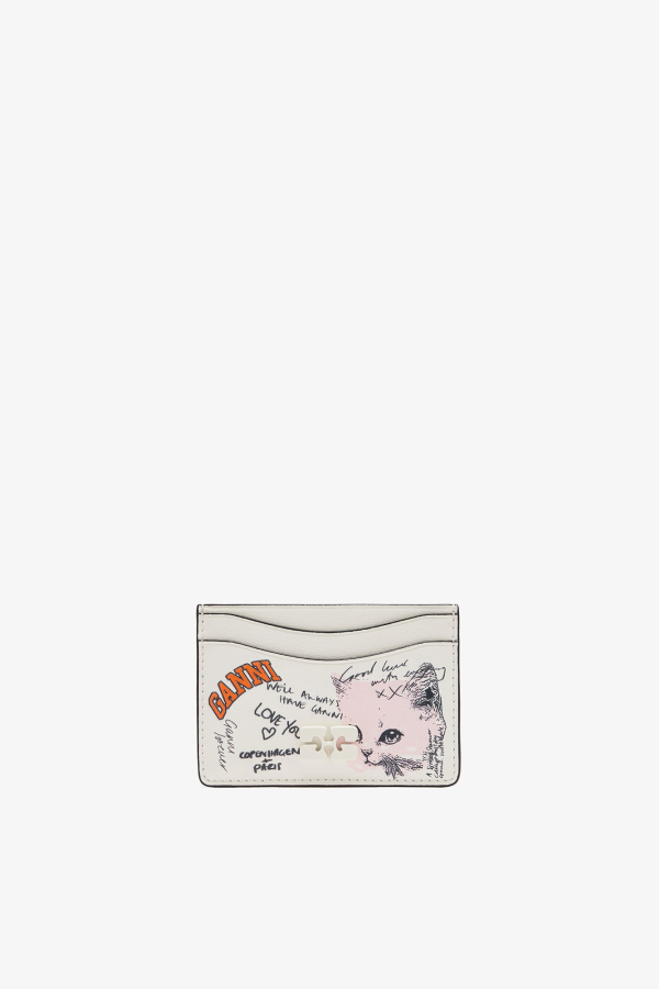 Ganni Card Holder with Cat