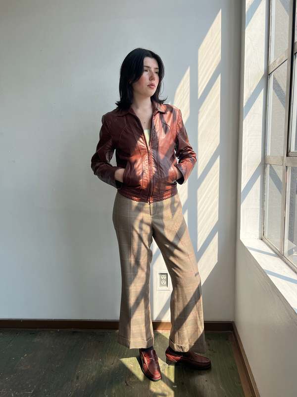 Ralph Lauren Silk/Cashmere Glen Plaid Pants