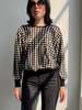 Sonia Rykiel Gingham Velour Top - Black/White - Thumbnail 1