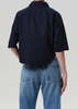 Citizens of Humanity Frances Cropped Cape Button Up Shirt - Navy - Thumbnail 4
