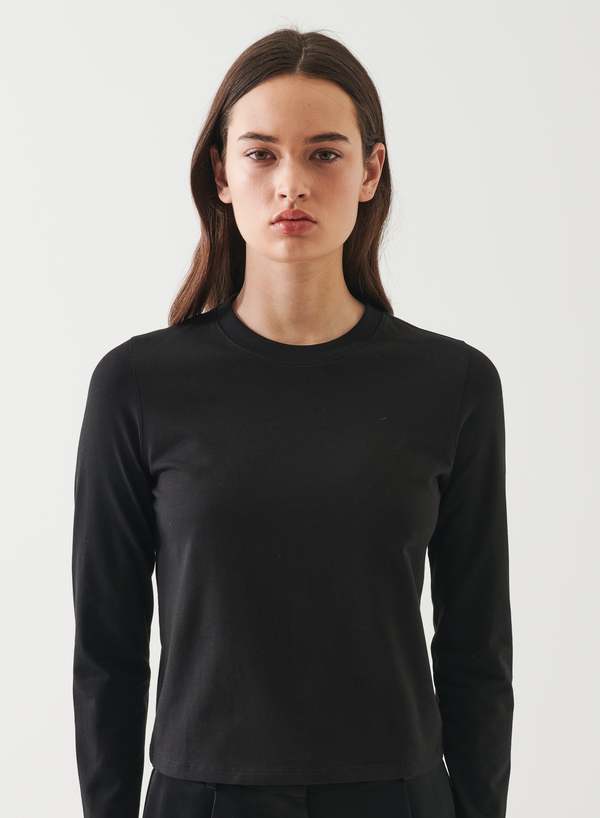 PYA IMPORTER LTD Long Sleeve Iconic Pima Stretch Baby Tee