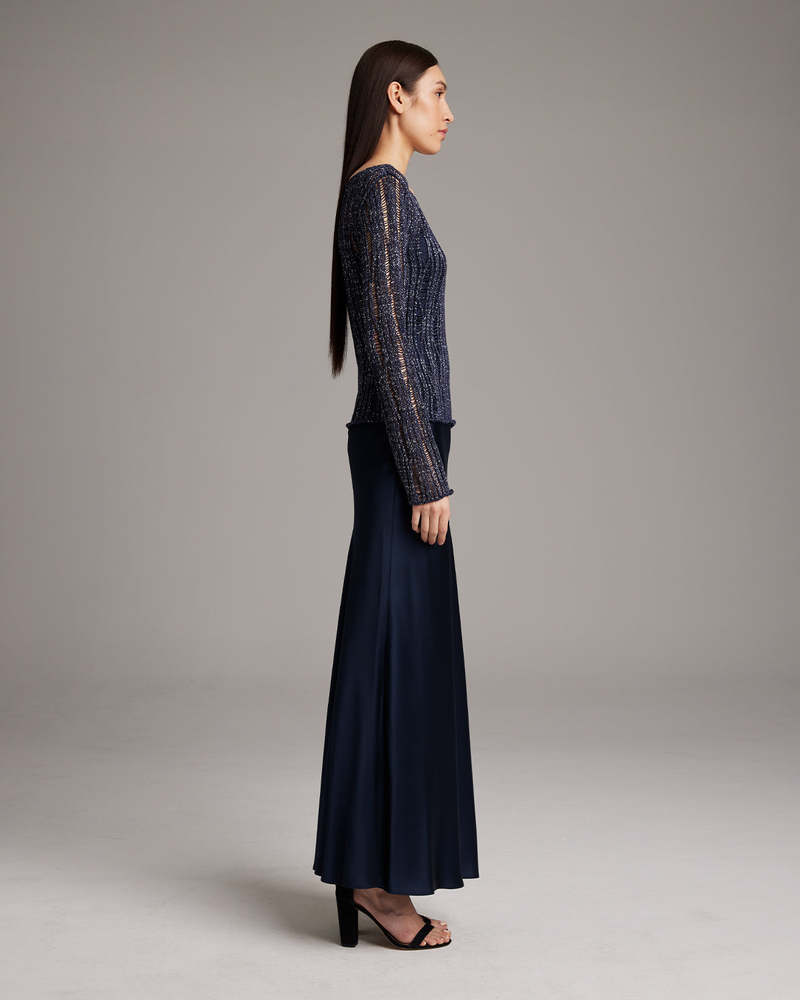 VOZ Lace Knit Boatneck Sweater