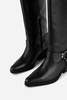 INTENTIONALLY __________. Josephine Knee High Biker Boot - Black - Thumbnail 4