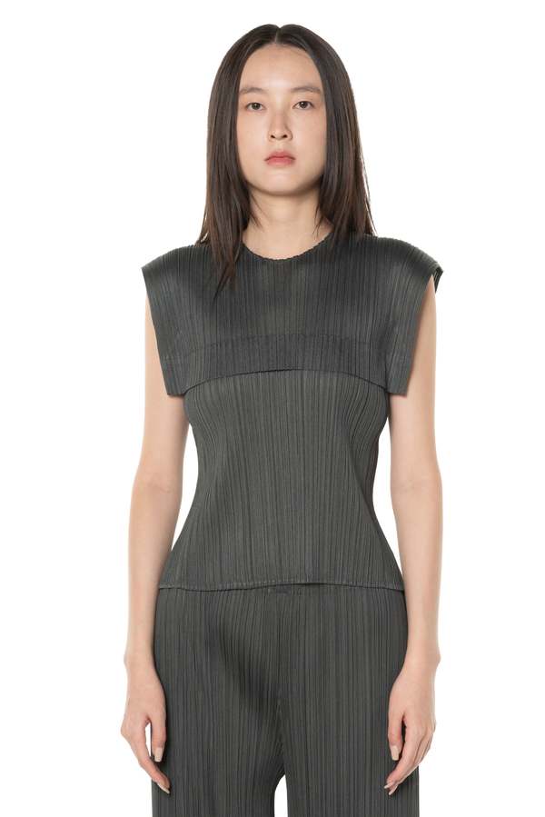 Pleats Please by Issey Miyake Monthly Colors June Top - Charcoal Grey