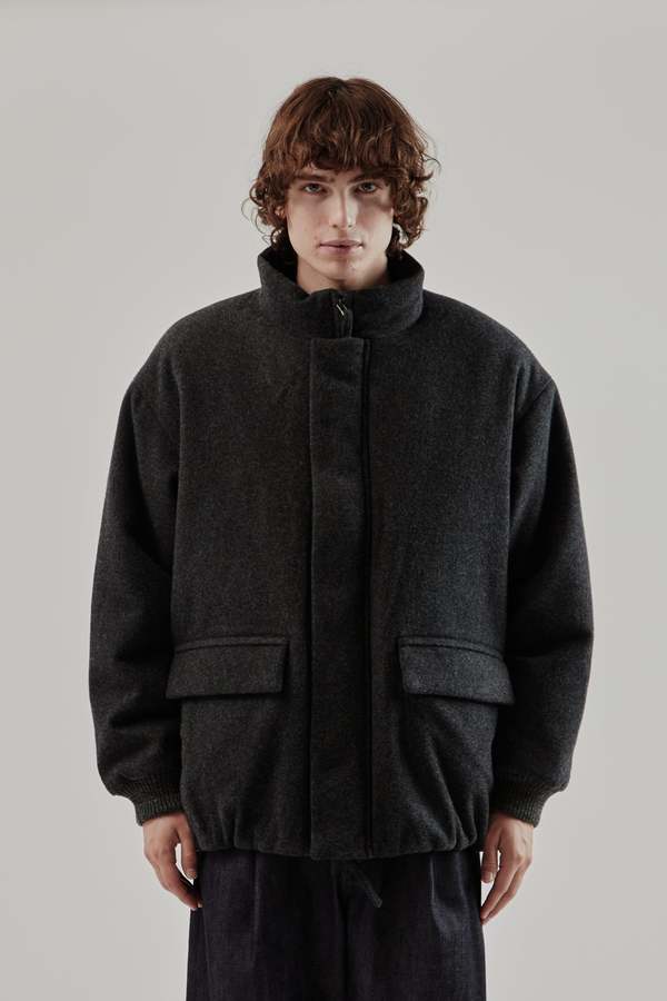 Still By Hand Padded Wool Blouson | Garmentory