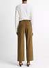 VINCE Mid Rise Faux Leather Trim Straight Leg Pant - Thumbnail 3