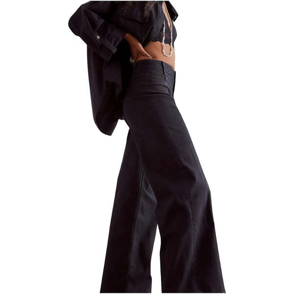 Free People Libre Wide-Leg Jeans - Caf Noir