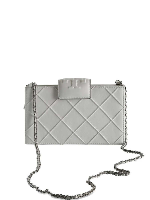 Tory Burch Fleming Mini Soft Chain Wallet - Blanc