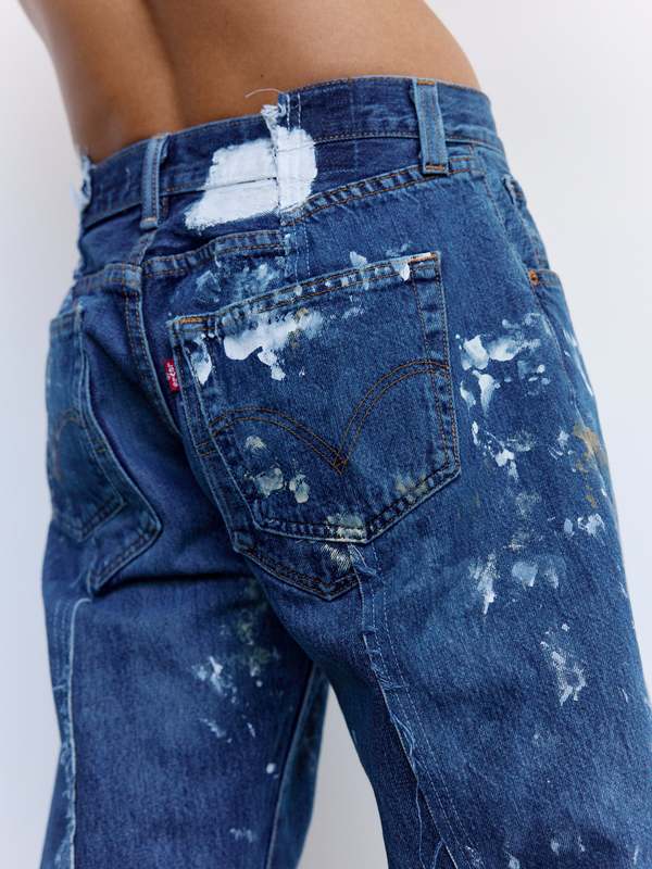 す*中様 OLD PARK Painted Baggy Jeans BK Lサイ Old Park Painted Baggy Jeans | Garmentory