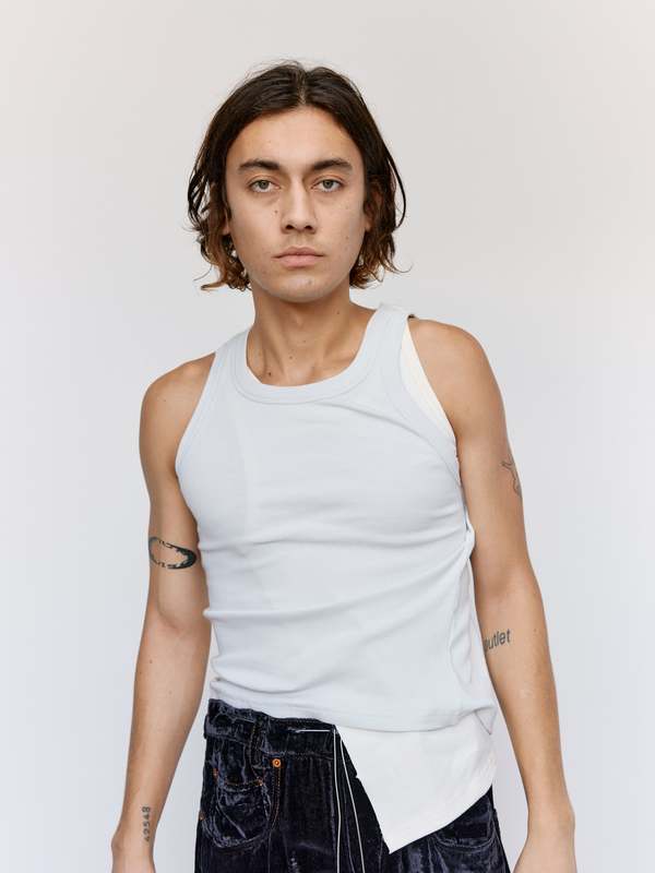 Magliano Dirty White Cotton Nudo Wrapped Tank Top | Garmentory