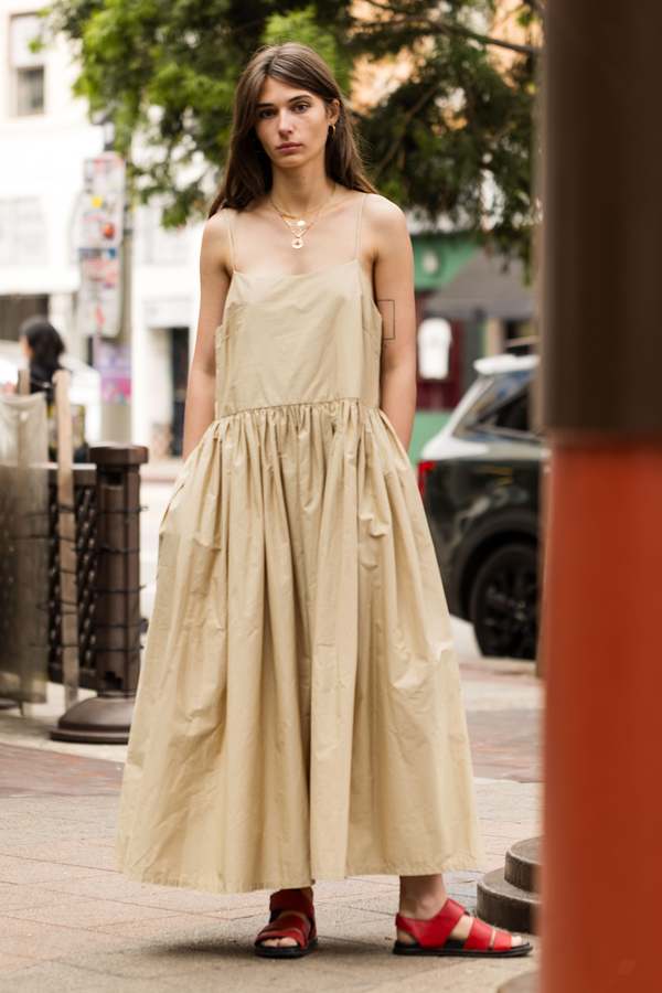 Toit Volant Jane Dress - White/Khaki | Garmentory