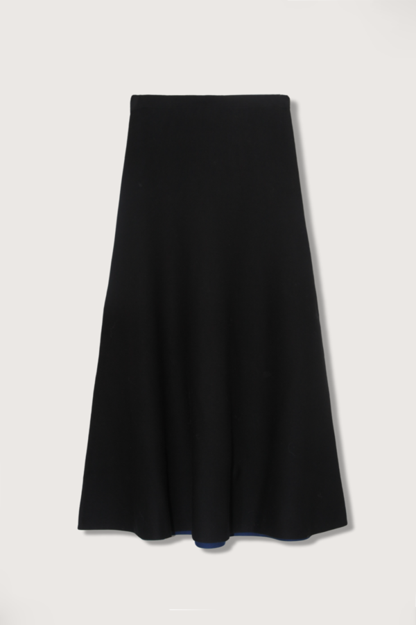 ZANKOV Zander Brushed Mohair Maxi Flare Skirt - Black