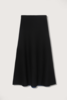 ZANKOV Zander Brushed Mohair Maxi Flare Skirt - Black - Thumbnail 1