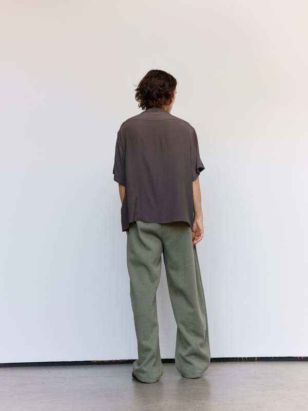 Magliano Brown Silk Treccia Short Sleeve Shirt