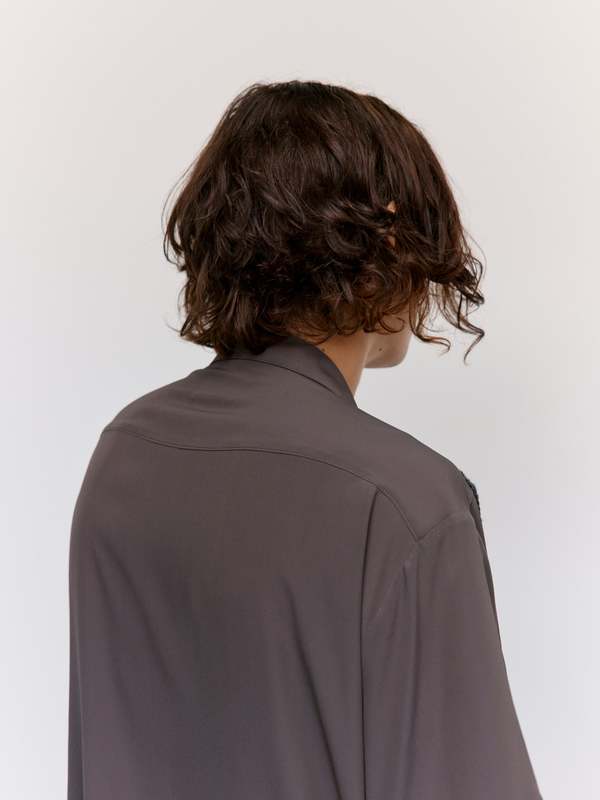 Magliano Brown Silk Treccia Short Sleeve Shirt