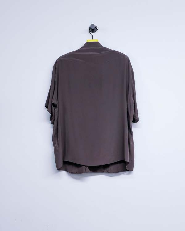 Magliano Brown Silk Treccia Short Sleeve Shirt
