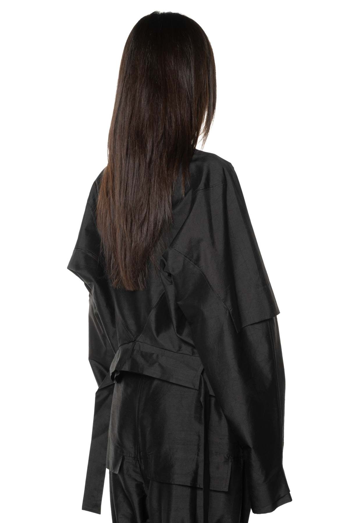 YEHUAFAN Linen and Silk Jacket - Black - Image 3 of 5