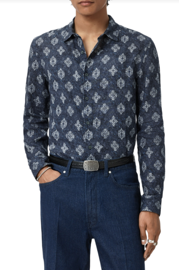 John Varvatos Ross Long Sleeve Covered Placket Shirt
